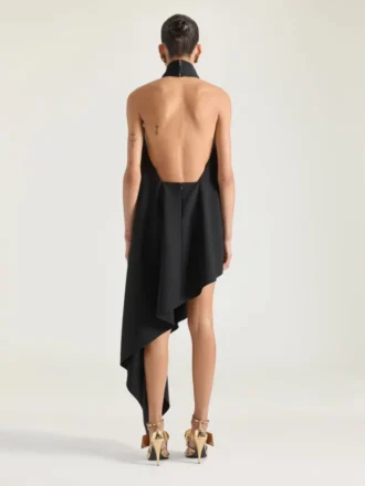 asymmetric halterneck dress in wool 2 330x440 - Asymmetric Halterneck Dress in Wool