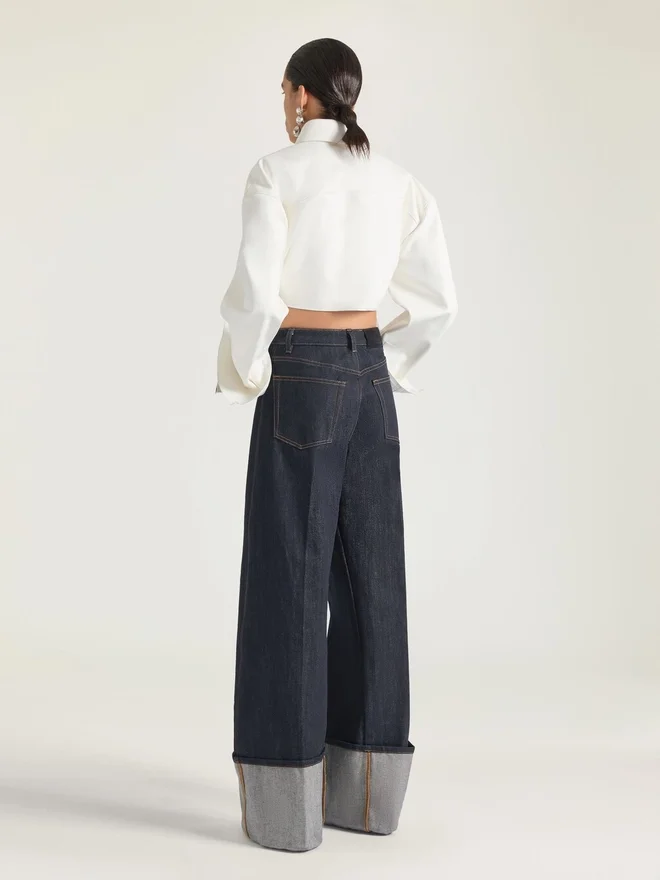 Asymmetric Shirt in Nappa Leather Asymmetric Shirt in Nappa Leather