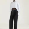 Asymmetric Shirt in Poplin with Sequins Asymmetric Shirt in Poplin with Sequins