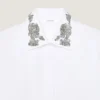 Asymmetric Shirt in Poplin with Sequins Asymmetric Shirt in Poplin with Sequins