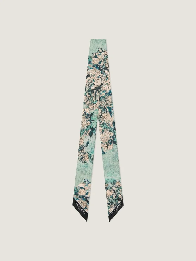 Bandeau in Silk with Roses Print Bandeau in Silk with Roses Print