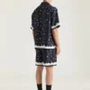 Bermuda Shorts in Silk with Flowers Print