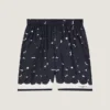 Bermuda Shorts in Silk with Flowers Print