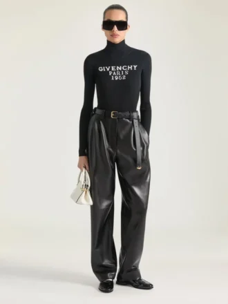 Double Pleat Pants in Leather