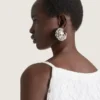 Bold Crystals Clip Earrings in Metal and Crystals