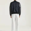 Bomber in Leather and Satin with Givenchy Paris Embroidery