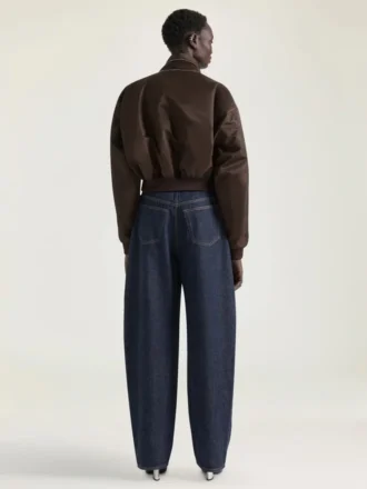 Bomber with Zipped Shawl Collar in Nylon