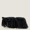 Boudoir Heeled Mules in Patent Leather with Fringes