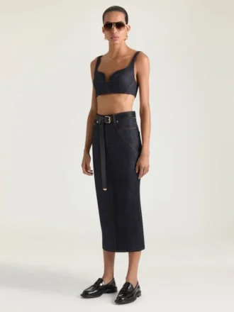 Bra Top in Raw Denim