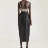 Bra Top in Satin with Embroidered Pearls