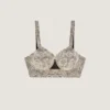 Bra Top in Satin with Embroidered Pearls