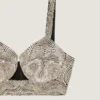 Bra Top in Satin with Embroidered Pearls