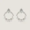 Broken Chandelier Clip Earrings in Metal and Crystals