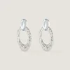 Broken Chandelier Clip Earrings in Metal and Crystals