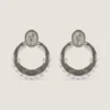 Broken Chandelier Clip Earrings in Metal and Crystals