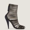 Cage Ankle Boots in Leather with Studs