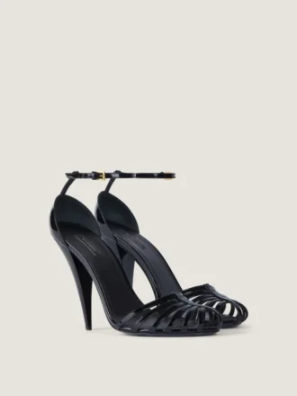 cage heeled sandals in patent leather 1 1 330x440 - Cage Heeled Sandals in Patent Leather
