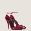 Cage Heeled Sandals in Patent Leather