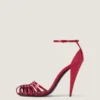 Cage Heeled Sandals in Patent Leather