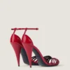 Cage Heeled Sandals in Patent Leather