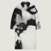 Car Coat in Cotton with Portrait Jacquard