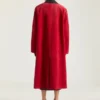 Car Coat in Suede with Leather Collar