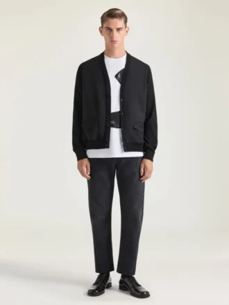 Cardigan in Cotton Knit with Givenchy Paris Jacquard