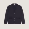 Cardigan in Wool with Gros Grain Details