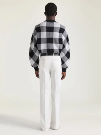 Checked Sweater in Wool Embroidered Givenchy Paris