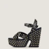 Clog Platform Sandals in Leather with Studs