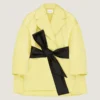 Cocoon Coat in Satin with Cape