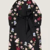 Cocoon Coat in Satin with Embroideries