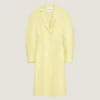 Cocoon Fitted Coat in Leather