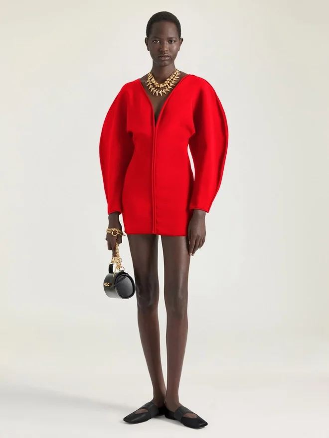 Cocoon Mini Dress in Engineered Knit Cocoon Mini Dress in Engineered Knit