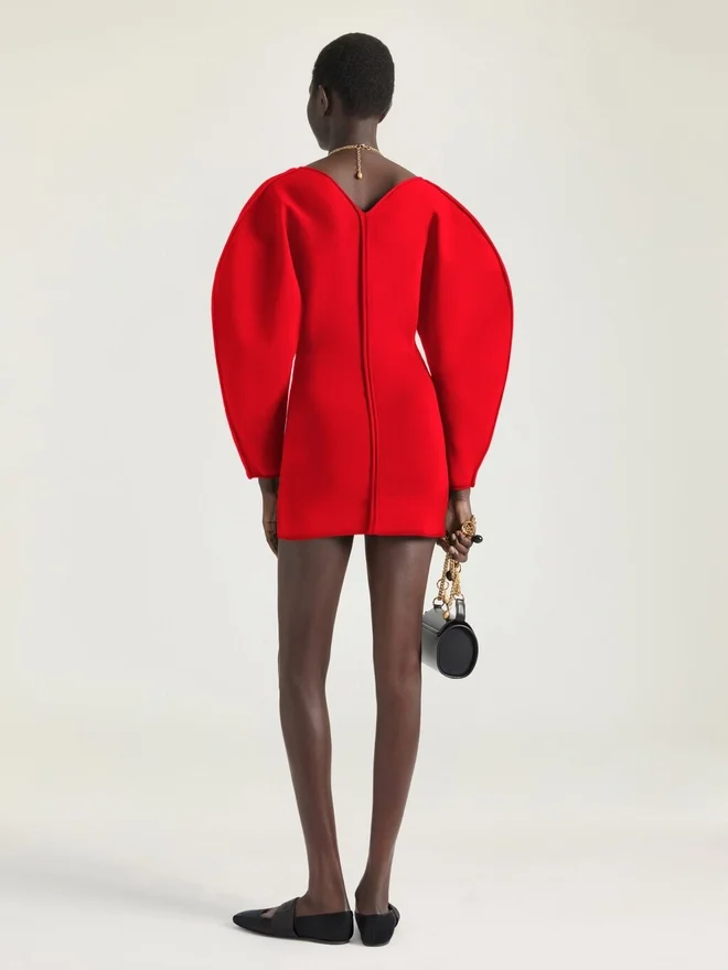 Cocoon Mini Dress in Engineered Knit Cocoon Mini Dress in Engineered Knit