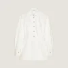 Cocoon Mini Dress in White Denim Cocoon Mini Dress in White Denim