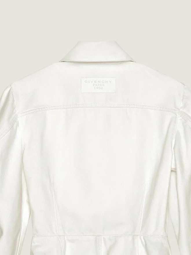 Cocoon Mini Dress in White Denim Cocoon Mini Dress in White Denim