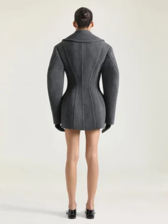 Cocoon Peacoat in Wool
