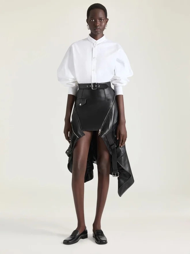 Asymmetric Biker Skirt in Leather Asymmetric Biker Skirt in Leather