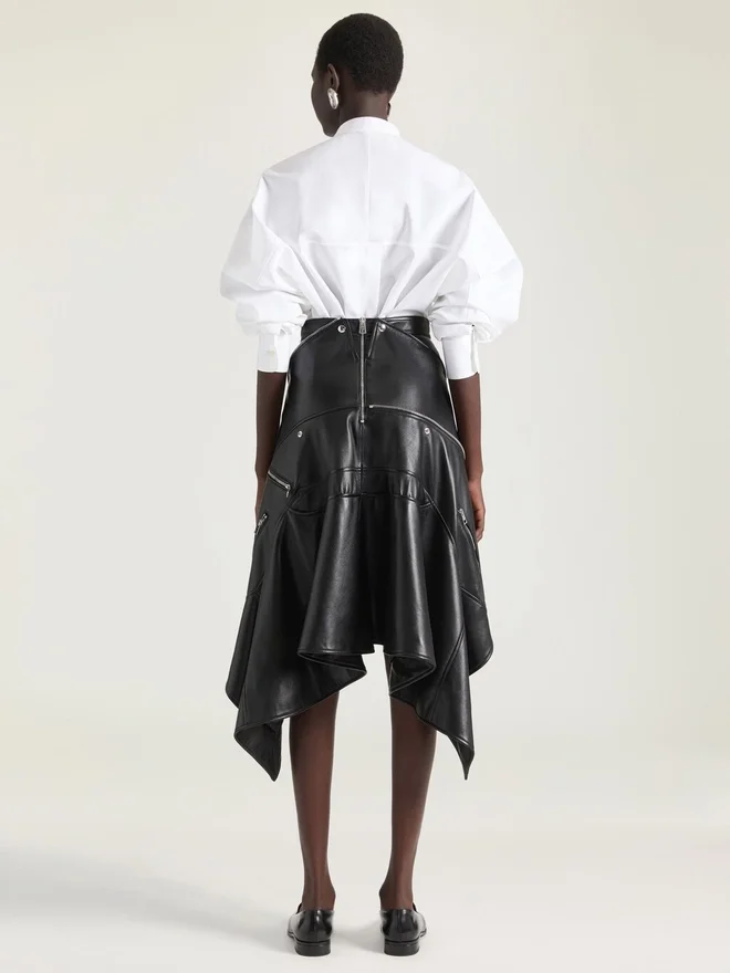 Asymmetric Biker Skirt in Leather Asymmetric Biker Skirt in Leather