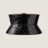 Corset Belt in Leather with Tape Print
