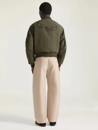 Couture Seam Bomber in Cotton with Givenchy Stamp Print