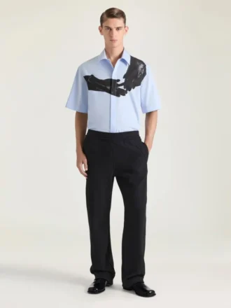 Couture Seam Joggers in Fleece Embroidered Givenchy Paris