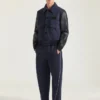 Mix Material Aviator Blouson