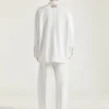 Couture Seam Overshirt in White Denim