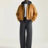 Couture Seam Raglan Blouson in Leather
