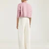 Cropped Cardigan in Wool and Cashmere