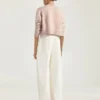 Cropped Cardigan in Wool and Cashmere