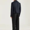 Cropped Pea Coat in Wool