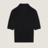 Cropped Polo in Second Skin Effect Knit